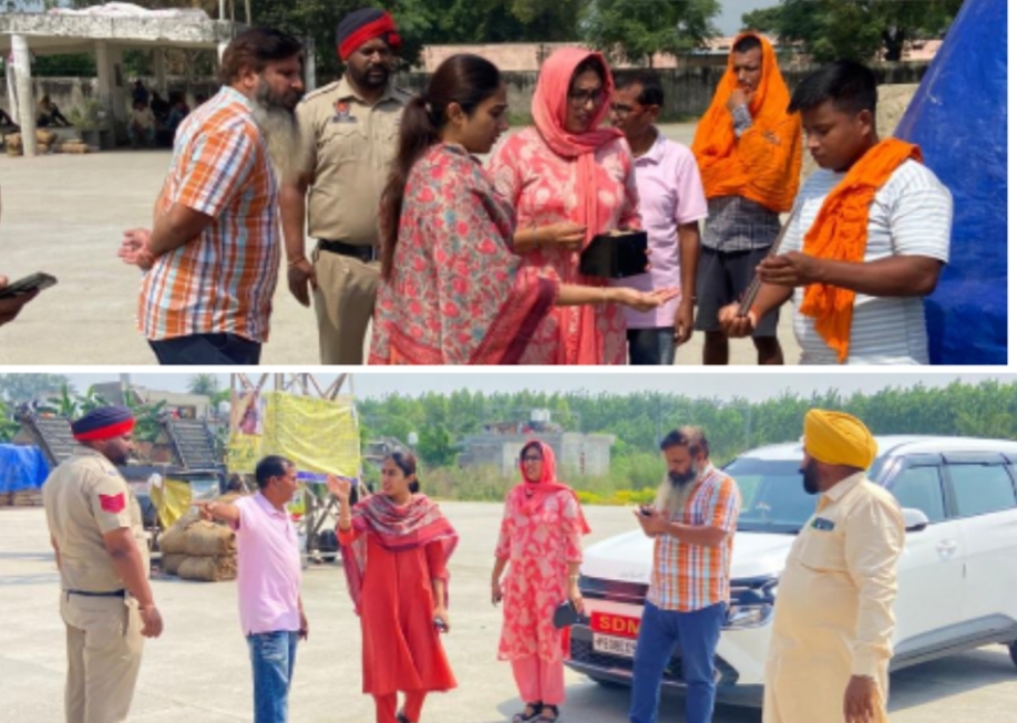 SDM Gursimranjit Kaur visited Nasrala Mandi and reviewed the arrangements for paddy procurement.